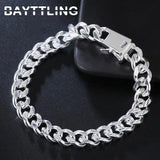 925 Sterling Silver 10MM Cuban Chain Bracelet 8 Inches
