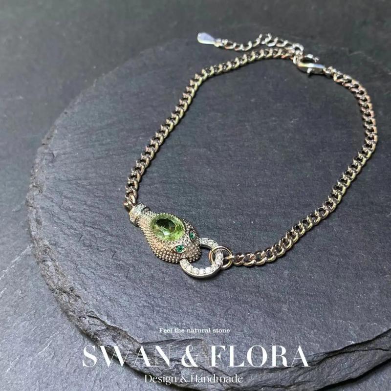 Peridot Bracelet Adjustable Fine Jewelry Lucky Chain Bracelet