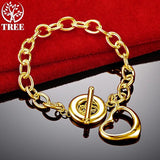 925 Sterling Silver Heart Bracelets For Woman Hand Chain Party Wedding Charm