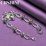 925 Silver Key Lock Pendant Bracelet Charm Jewelry