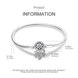 925 Silver Women Bracelet Charm Butterfly Heart Lock Pendant DIY Jewelry