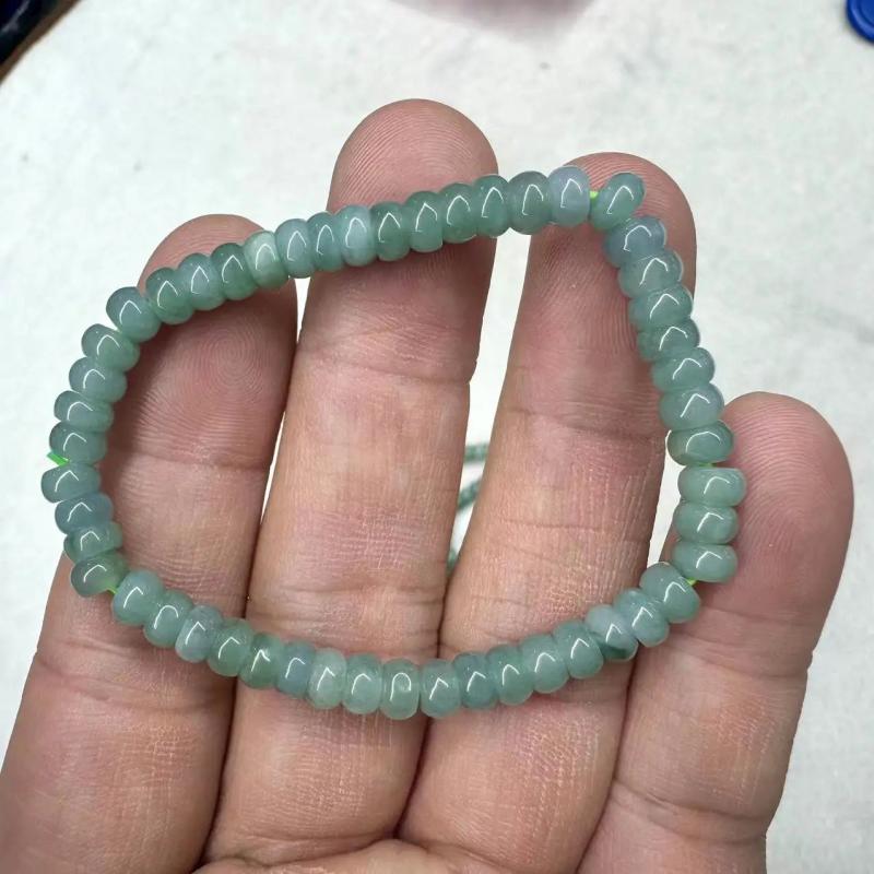 Natural Jadeite Stone Beads Bracelet Gemstone Jewelry Women Gift