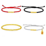 24KT Beads Red Thread Bracelet Fine Jewelry for Women