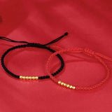 24KT Beads Red Thread Bracelet Fine Jewelry for Women