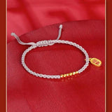 24KT Beads Red Thread Bracelet Fine Jewelry for Women