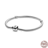 Striped Silver Letter Bracelet 925 Sterling Silver Design Charm Beads