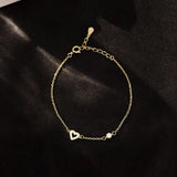 925 Silver Zircon CZ Heart Charm Bracelet Women Party Fine Jewelry