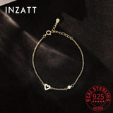 925 Silver Zircon CZ Heart Charm Bracelet Women Party Fine Jewelry