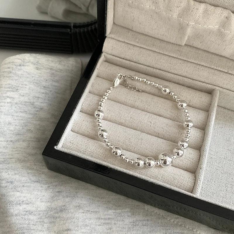 925 Silver Bead INS Bracelet for Women Girls Jewelry Gift