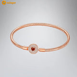 925 Sterling Silver Rose Pav Bracelet