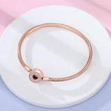 925 Sterling Silver Rose Pav Bracelet