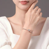 925 Sterling Silver Rose Pav Bracelet