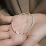 14k Plated Crystal Beaded Bracelet with Cat Charm YBR1009