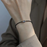 14k Plated Crystal Beaded Bracelet with Cat Charm YBR1009