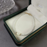 14k Plated Crystal Beaded Bracelet with Cat Charm YBR1009