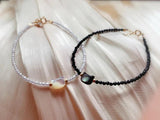 14k Plated Crystal Beaded Bracelet with Cat Charm YBR1009