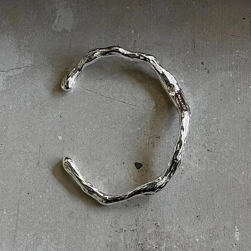 925 Silver Thick Hiphop Bracelet Vintage Style