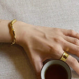 925 Silver Thick Hiphop Bracelet Vintage Style