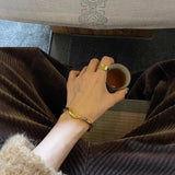 925 Silver Thick Hiphop Bracelet Vintage Style
