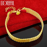 24K 10mm Weave Bracelet Chain For Wedding Party Jewelry