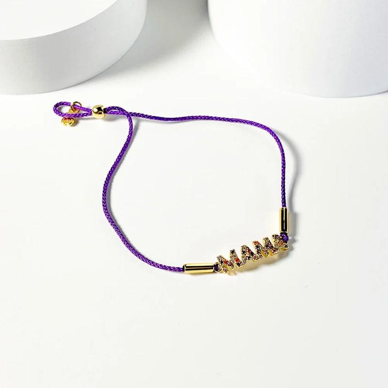 Spanish Bear Pink Rope Bracelets and Amethyst Jewelry Set