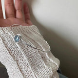 925 Silver Thick Hiphop Chain Bracelet Vintage Stone Hasp Birthday Gift