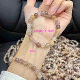 8mm Natural Violet Shetai Cui Silk Jade Beaded Strand Bangle Bracelet