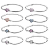 Silver Plated Heart Bracelet Padlock Clasp Snake Chain Loved Valentines