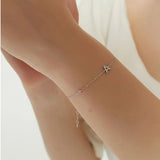 925 Silver Monogram Letter A Charm Bracelet Wedding Crystal