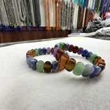 Natural 7 Stone Bead 8x14mm Bracelet Energy Field Jewelry