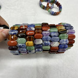 Natural 7 Stone Bead 8x14mm Bracelet Energy Field Jewelry