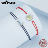 925 Silver Sun Moon Couples Bracelet Daily Party Dating Gift Fine Jewelry