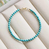 4MM Natural Turquoise Beads Bracelet - Easter Buddhism DIY Beaded Souvenir Pray