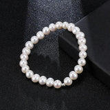 Freshwater Pearls Oval Shape Bracelet 6-7mm Bangle