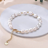 Freshwater Pearl Bracelet Multicolored Golden Beads S925 Silver Chain