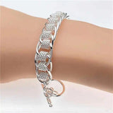 925 Silver Mesh Bracelet for Women Engagement Wedding