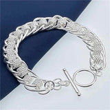 925 Silver Mesh Bracelet for Women Engagement Wedding