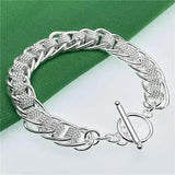 925 Silver Mesh Bracelet for Women Engagement Wedding