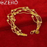 ALIZERO 24K Smooth Beads Bracelet Chain For Woman