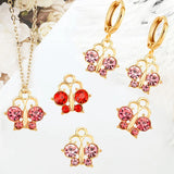 JQ 15Pcs/Set CZ Butterfly Pendant Golden Alloy Necklace Charm Jewelry Making