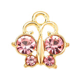 JQ 15Pcs/Set CZ Butterfly Pendant Golden Alloy Necklace Charm Jewelry Making
