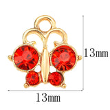 JQ 15Pcs/Set CZ Butterfly Pendant Golden Alloy Necklace Charm Jewelry Making