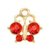 JQ 15Pcs/Set CZ Butterfly Pendant Golden Alloy Necklace Charm Jewelry Making
