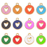 20Pcs Multicolor Enamel Heart Charms for Bracelet Making