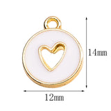 20Pcs Multicolor Enamel Heart Charms for Bracelet Making