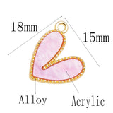 20Pcs Golden Love Heart Charm Pendant for DIY Jewelry Making
