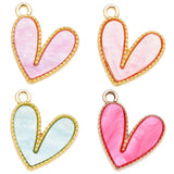 20Pcs Golden Love Heart Charm Pendant for DIY Jewelry Making