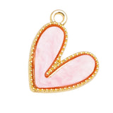 20Pcs Golden Love Heart Charm Pendant for DIY Jewelry Making