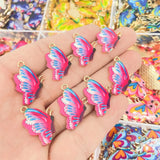 20Pcs Enamel Butterfly Pendant Golden Charm For Jewelry Making