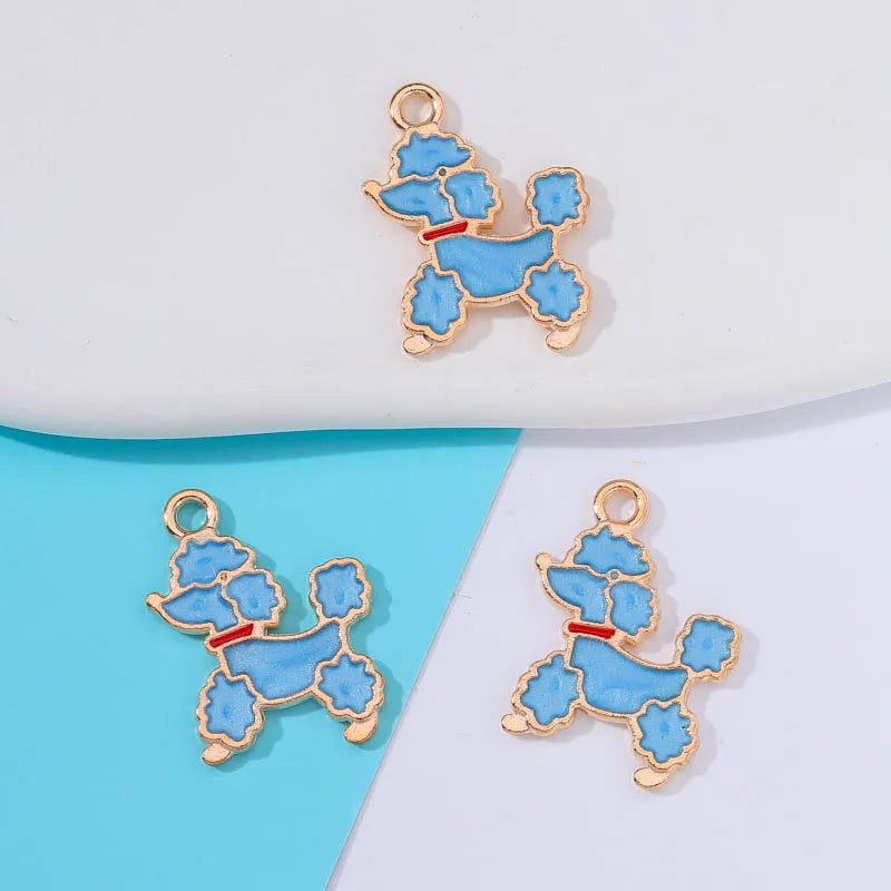20pcs 16*20mm Enamel Alloy Dog Charm Pendant DIY Jewelry Making Accessories
